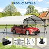 Oversized Metal Garage with Galvanized Steel Roof for All Weather, Carports for Car, Boats and Tractor - 4 of 4