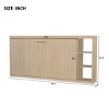 Wooden Murphy Bed With Bookshelf,Wall Bed With 3 Storage Racks,Wall Bed Murphy Bed -Maison Boucle - 4 of 4