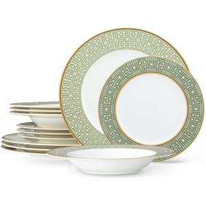 Noritake Infinity Green Gold Gold 12-Piece Dinnerware Set, Service for 4 - 1 of 4