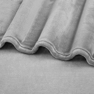 Light Grey Queen Size Plush Flannel Fleece Blanket