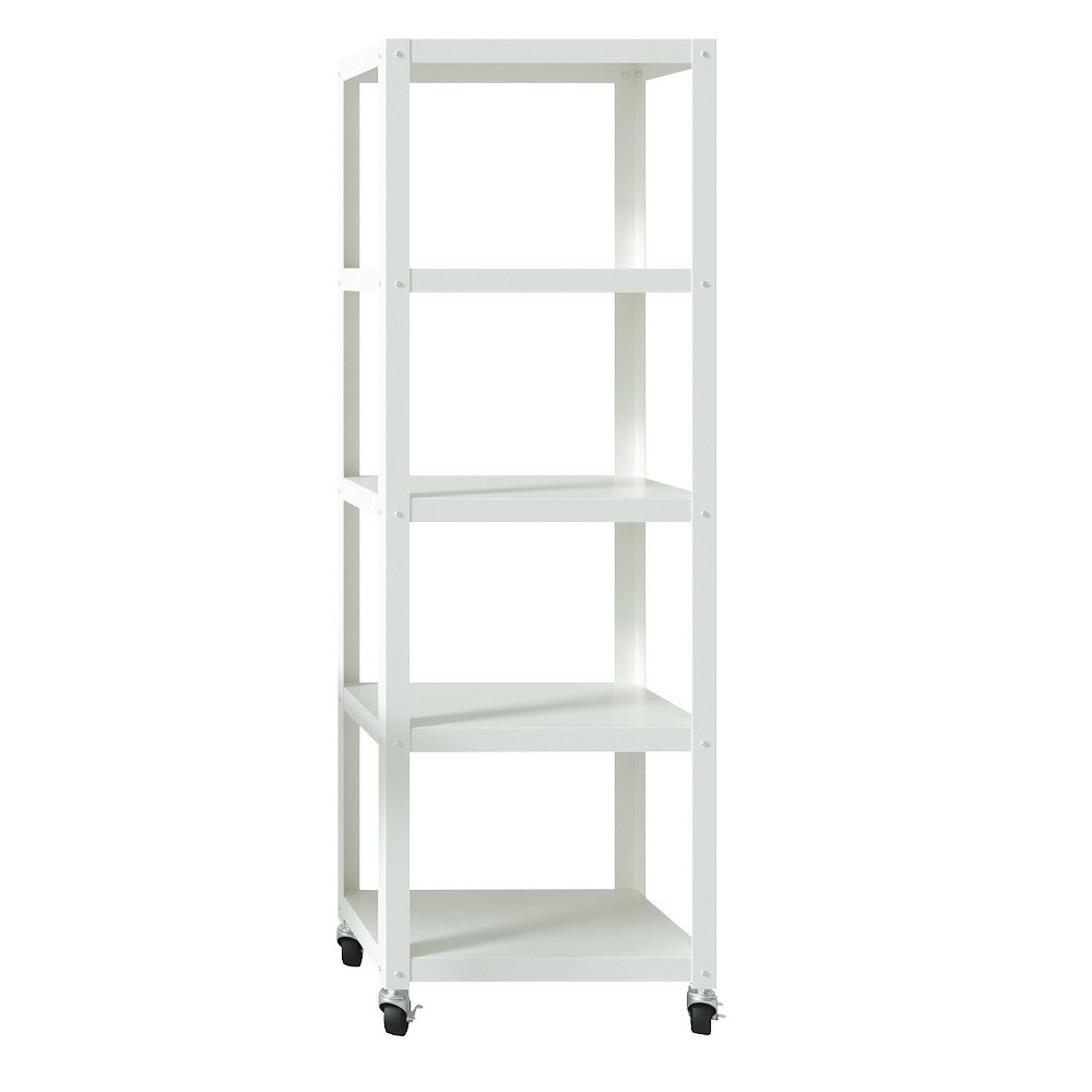 Photos - Wardrobe Space Solutions 72" 5 Shelf Steel Decorative Bookshelf White