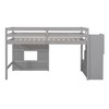 PAGED Twin XL over Queen Size Bunk Bed Modern Simple Wooden Bed Frame with Convertible Design, Guardrails and Ladder - 3 of 4
