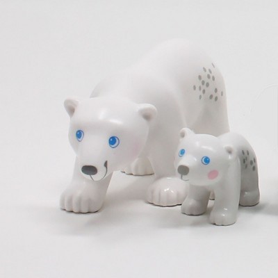 White Plastic Polar Bear Toy Figure with Blue Eyes