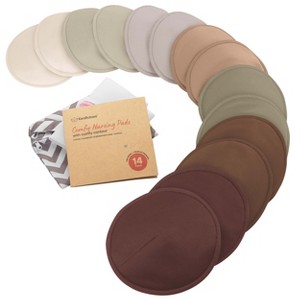 KeaBabies 14pk Organic Nursing Pads, Washable Breast Pads for Breastfeeding, Reusable Nipple Pads, Breastfeeding Essentials - 1 of 4