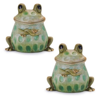 Terra Cotta Sitting Garden Frog (Set of 2)