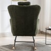 NicBex Rocking Chair Recliner Chair Comfy Chair Glider Rocker with Safe Solid Wood Base for Living Room, Bedroom, Balcony, Dark Green - 3 of 4