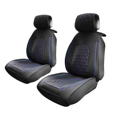Unique Bargains Waterproof Faux Leather Car Front Seat Covers for Ford F-150 Crew Cab 2009-2023 2 Pcs