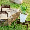 SPI Home Square Nested Plant Stands Set – 12" Cast Iron Decorative Indoor/Outdoor Display Pedestals,Set of 4 - 4 of 4