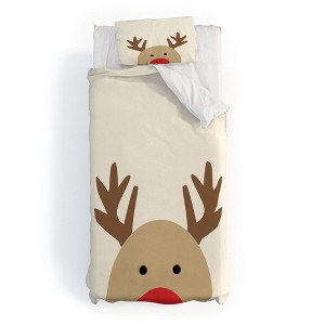 Allyson Johnson Reindeer Duvet Cover + Pillow Sham(s) - Deny Designs - 1 of 4