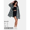 EXLURA Womens Plaid Flannel Shacket Long Sleeve Button Down Shirts Long Jackets Oversized Fall Fashion Outfits - 4 of 4