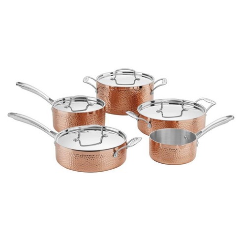 Cuisinart 9pc Copper Hammered Tri Ply Cookware Set Hctp 9 Target