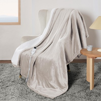 Bedsure | Electric Heated Blanket Soft & Washable Solid Flanne