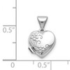 Black Bow Jewelry 14k White Gold 10mm Textured Floral Heart Locket - 4 of 4