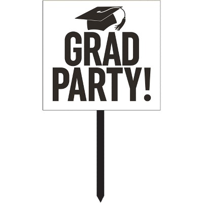 White Graduation Yard Sign