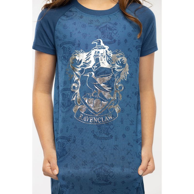 Harry Potter Girls' Foil Print Hogwarts Houses S/S Raglan Nightgown, 5 of 6
