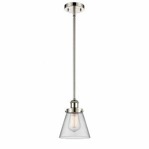 Cone - 1 Light Stem Hung Mini Pendant In Industrial Style-9 Inches Tall and 6 Inches Wide - 1 of 1