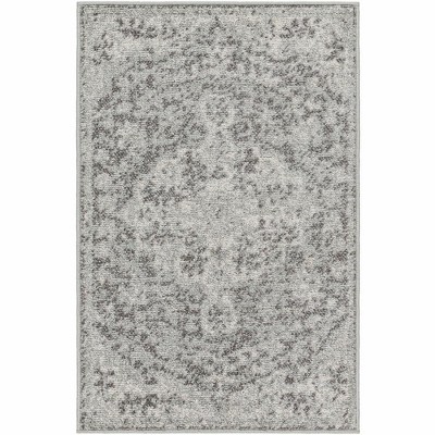 Mark & Day Olivia 3'11"x5'7" Rectangle Woven Indoor Area Rugs Black: Traditional Medallion, Stain-Resistant, Pet Friendly