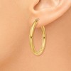 Black Bow Jewelry 3mm, 14k Yellow Gold Classic Round Hoop Earrings, 30mm (1 1/8 Inch) - 3 of 4