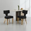 Set of 2 Chenille Dining Chairs with Curved Backrest, Copper Nailhead Trim, Foam Cushion & Brushed Stainless Steel Legs for Kitchen, Dining Room - 4 of 4