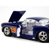 1957 Chevrolet Corvette Dark Blue with Flame Graphics and White Interior "Bigtime Muscle" Series 1/24 Diecast Model Car by Jada - 3 of 4