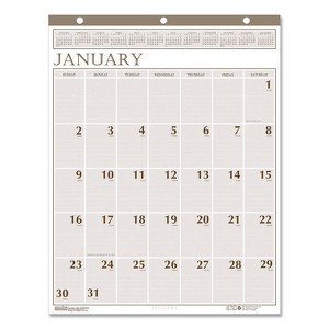 Large Print Recycled Monthly Wall Calendar, 20 x 26, Beige Sheets, 12-Month (Jan to Dec): 2026 - 1 of 4