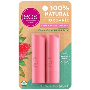 eos Organic Lip Balm Stick - Strawberry Stick - 0.28oz/2pk - 1 of 4