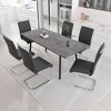 7-Piece Expandable Dining Set with Rectangular Table and 6 C-shaped Tubular Cushioned Armless Chairs - 2 of 4