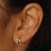 3Pairs 925 Sterling Silver, 14K Gold Plated Small Huggie Hoop Earrings Sets for Multiple Piercing CZ Cartilage Earrings Stacks - 2 of 4