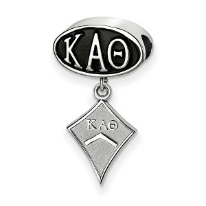 Black Bow Jewelry Sterling Silver Kappa Alpha Theta Greek Life Bracelet Bead Charm - 1 of 3
