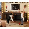 Dog Crate, Wooden Dog Kennel End Table with 2 Drawers and 4 Open Storage Shelves, Removable Bowls - 3 of 4
