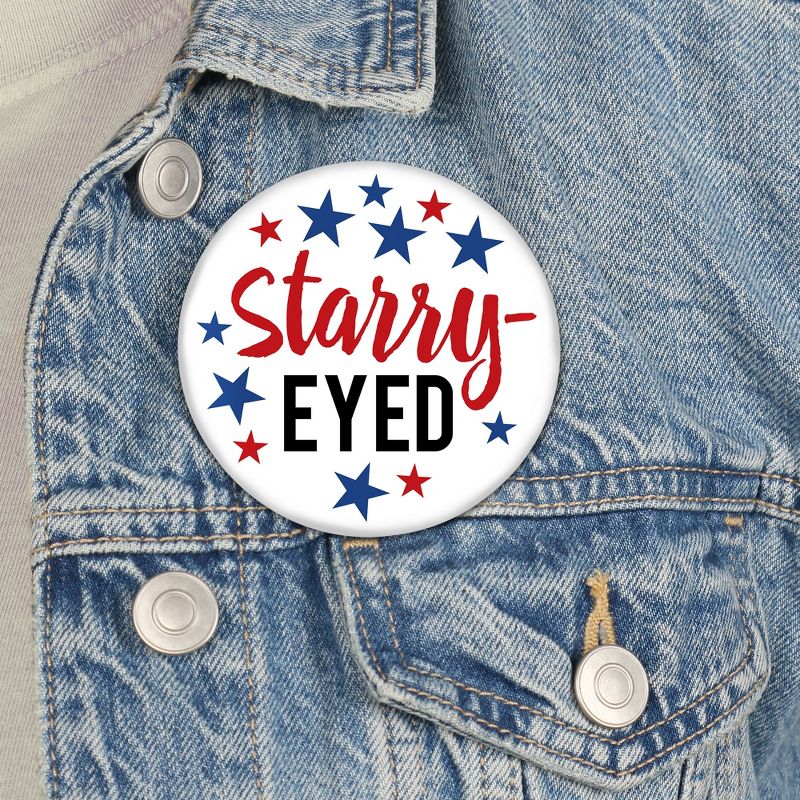 Big Dot of Happiness Stars & Stripes - 3 inch Patriotic Party Badge - Pinback Buttons - Set of 8, 3 of 9