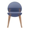GlasFlength Accent Chairs Contemporary Oak Wood Legs Comfortable Stylish PP Seat For Dining Living Room, Blue, 20.08"*19.29"*31.89" - 4 of 4
