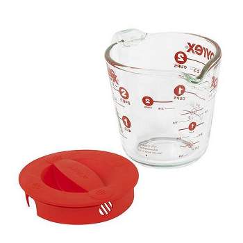 Pyrex Prepware 2-cup Measuring Cup, Red Plastic Cover, Clear