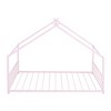 Sapphtopaz Floor House Bed Frame for Kid with Roof Design Platform Bed with Metal Frame for Kids Bedroom, Playroom, Nursery - 2 of 4