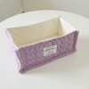 Anna-Kaci Rectangular Quilted Storage Box with Soft Sides and Label Accent 4.7x11x6.3in - 2 of 3