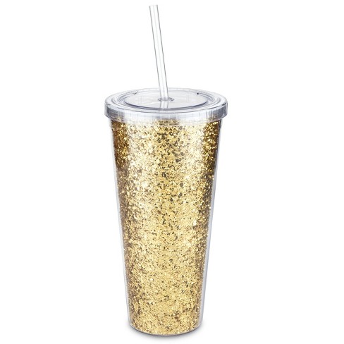 Blush Glam Double Walled Glitter Tumbler | Reusable Travel, Plastic ...