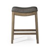 HomeRoots 26" Stone and Oak Faux Leather and Solid Wood Backless Counter Height Bar Chair - 4 of 4