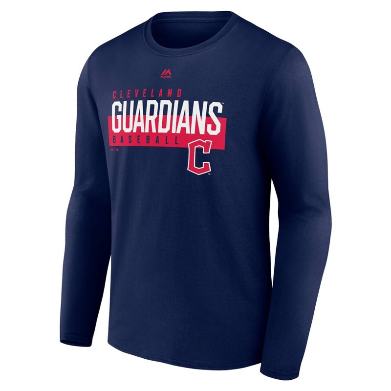 MLB Cleveland Guardians Men&#39;s Long Sleeve Core T-Shirt, 2 of 4