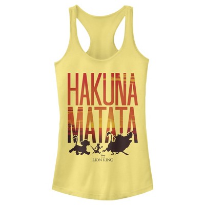 Juniors Womens Lion King Hakuna Matata Sunset Racerback Tank Top