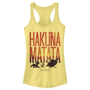 Juniors Womens Lion King Hakuna Matata Sunset Racerback Tank Top - 1 of 3