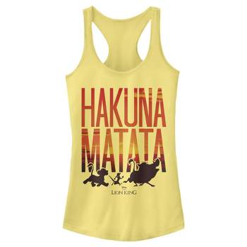 Juniors Womens Lion King Hakuna Matata Sunset Racerback Tank Top