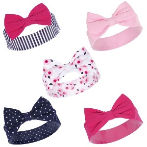 Little Treasure Baby Girl Cotton Headbands 5pk, Polished, One Size - 1 of 1