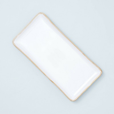 7" x 14" Glazed Stoneware Serving Platter Sour Cream - Hearth & Hand™ with Magnolia