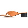 Journee Signature Womens Genuine Leather Francine Slip On Stacked Heel Sandals Cognac 9 - 2 of 4