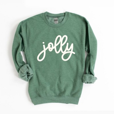 Simply Sage Market Women's Graphic Sweatshirt Jolly Bold Cursive Puff Print