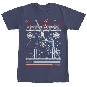 Men's Star Wars Ugly Christmas Duel T-Shirt - 1 of 4