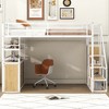 Full Size Metal Loft Bed with Storage Staircase and Wardrobe, Shelves and Lockers – ModernLuxe - 2 of 4