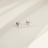 Girls' Polished Number Initial Screw Back Sterling Silver Earrings - In Season Jewelry - 4 of 4
