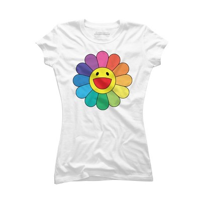 Adult Design By Humans Daisy Flower Rainbow Pride By PINHEAD66 T-Shirt
