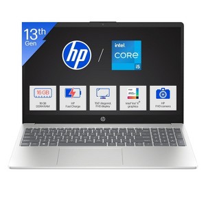 HP 15-fd0215dx 15.6" FHD IPS Touchscreen Notebook, Intel Core i5-1334U, 16GB RAM, 512GB SSD, Windows 11 Home, Natural Silver (C0CN6UA) - 1 of 4